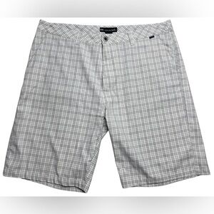 Travis Mathew Gray Plaid Athletic Shorts